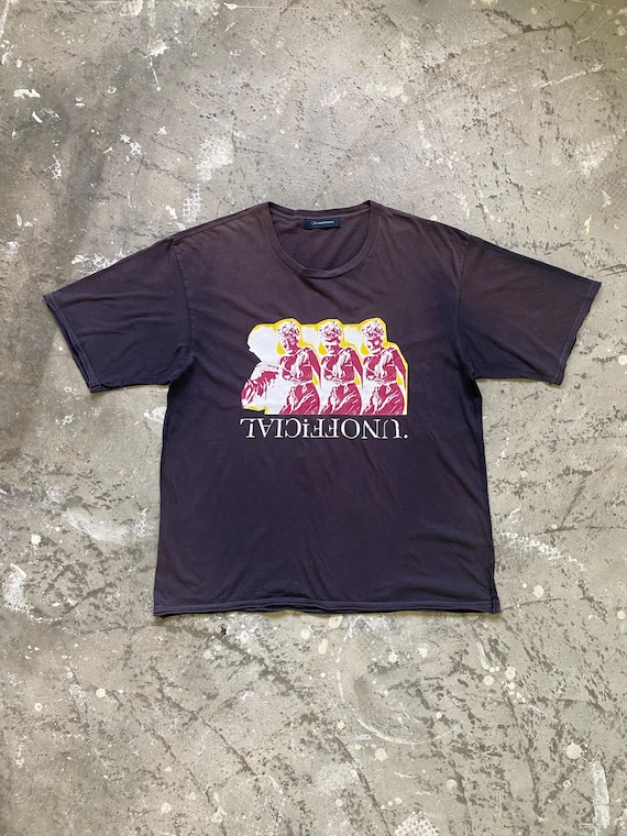 Undercover, Vintage Undercover Jun Takahashi "UNOFFICIAL" Graphic T-Shirt - Faded Charcoal Japanese Streetwear Tee