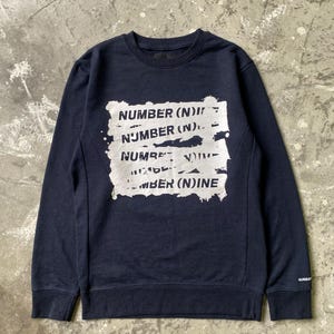 Vintage Number (N)ine Denim Spellout Sweatshirt | Number Nine Sweatshirt | Number Nine Pullover | Japan Streetwear |