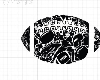 Football ball SVG, ball svg, Football SVG, Football Silhouette Svg, Football Lace Svg, Football Cut Files, For Cricut and Silhouette studio