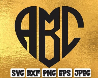 Download Heart Monogram Svg Etsy
