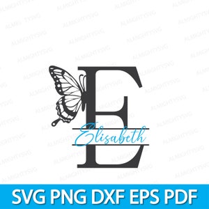 Papillon monogramme SVG police monogramme SVG | monogramme SVG | Alphabet de polices svg papillon pour graver des fichiers svg monogramme pour Cricut