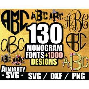 Monogram SVG-bundel | monogram brieven SVG | monogramalfabet | monogram SVG-bestanden voor Cricut SVG