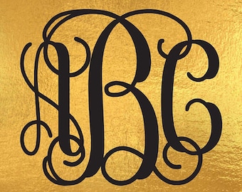 Monogram svg, Interlocking Vine Monogram Font SVG Collection - Interlocking Vine DXF - Letter Clipart - Files for Silhouette Cameo or Cricut