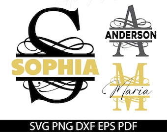 Split Monogram SVG | Monogram Font SVG | monogram svg | svg Fonts | Alphabet | engraving | monogram svg files for Cricut Silhouette