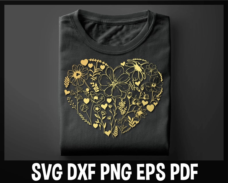Flower Heart SVG, Floral Heart Svg, Heart SVG, Heart Wreath SVG Cut ...