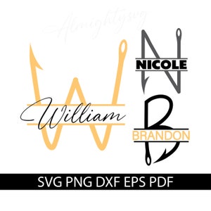 Hengelsport Split monogram svg, Split Monogram Frame Alphabet svg, Egraving, Fishing font svg cut files For Cricut Silhouette