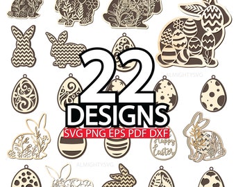 Easter Bundle SVG, Easter laser cut files, bunny svg, 3 layer Easter day svg, Easter Bunny svg, Easter svg files for Cricut, Laser cut files