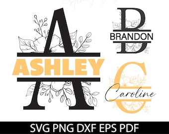 Split Monogram SVG | Monogram Font SVG | monogram svg | svg Fonts | Alphabet | engraving | monogram svg files for Cricut Silhouette