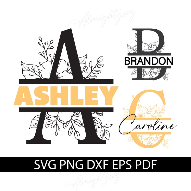 Split Monogram Design Split Monogram SVG | Monogram Font SVG | Monogram Svg | Svg Fonts ...