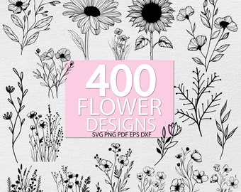 Flower SVG, Flower Bundle svg, Botanical SVG, Floral svg | branch svg, leaf svg, Floral leaves Botanical Svg Bundle