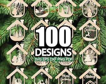Weihnachtsschmuck Laser Cut Dateien SVG, Weihnachtsschmuck SVG Bundle Laserschnitt Dateien
