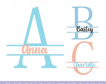 Split Monogram SVG | Monogram Font SVG | monogram svg | svg Fonts | Alphabet | engraving | monogram svg files for Cricut Silhouette