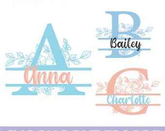 Split Monogram SVG | Monogram Font SVG | monogram svg | svg Fonts | Alphabet | engraving | monogram svg files for Cricut Silhouette