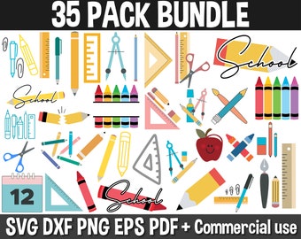 Teacher SVG, School supplies svg, Pencil svg, svg cut files for Cricut Silhouette studio