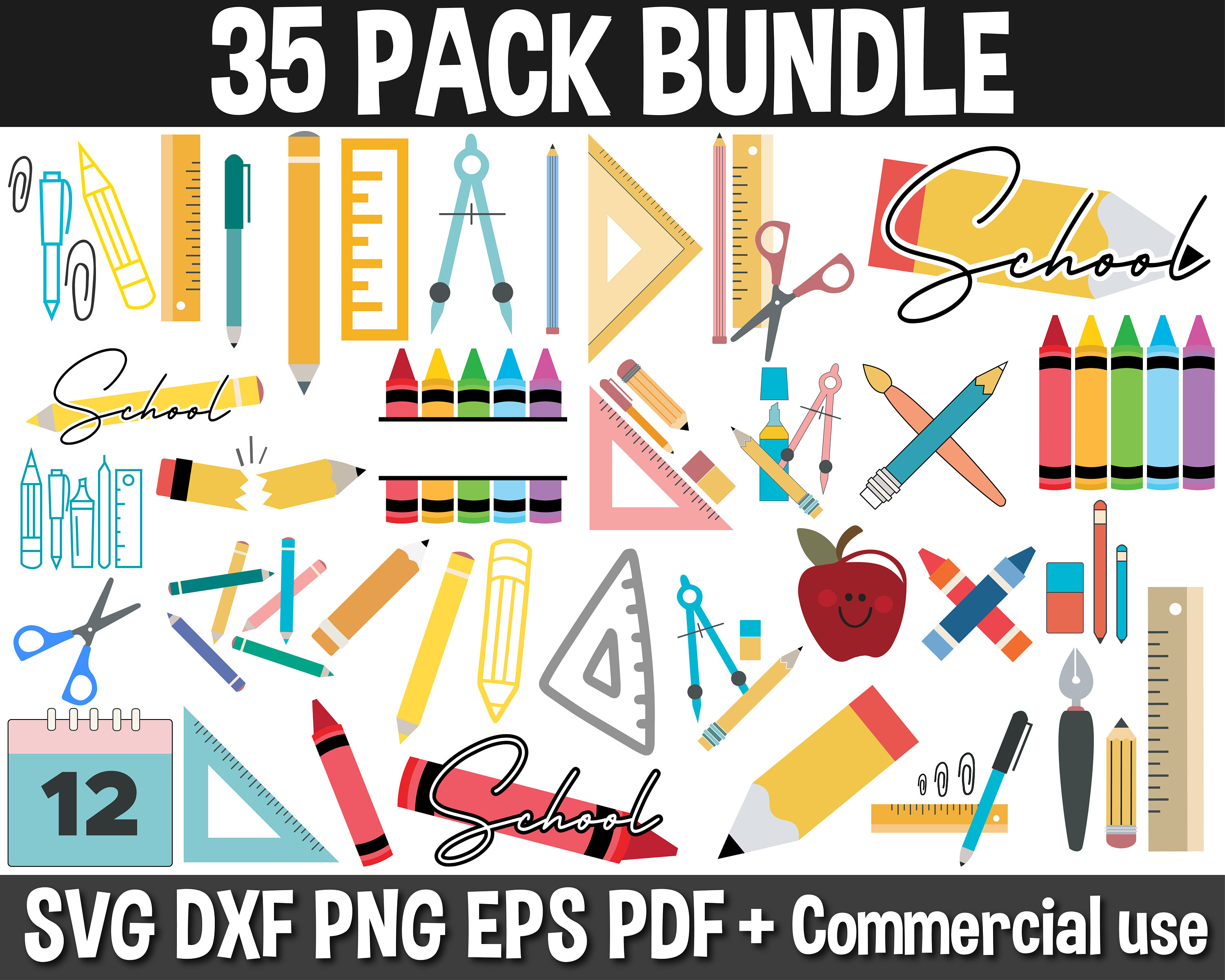 Teacher SVG, School Supplies Svg, Pencil Svg, Svg Cut Files for Cricut ...