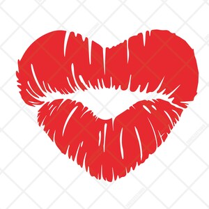 May include: A red heart-shaped lipstick kiss mark.