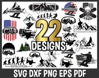 Snowboarding SVG, Snowboard SVG, Snowboarding Glasses svg, Snowboard PNG, Winter Clipart, Winter Sports Bundle Svg,