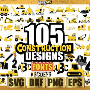 Bouw svg, Vrachtwagens svg, Bouw bundel svg, digger svg, Dump Truck Svg, Heavy Equipment Svg bestand voor Cricut en silhouette studio