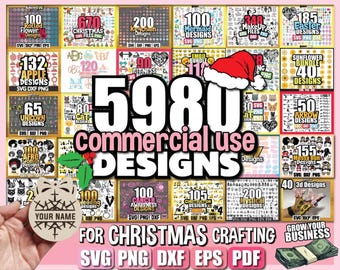 Christmas SVG Bundle, Holiday Designs for Cricut (Digital Download)