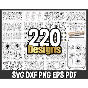 Koffie glas wrap svg, blikje glas wrap svg, 16oz glas blikje svg, koffie glas blikje Svg bundel, svg-bestanden voor Cricut