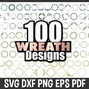 Wreath svg bundle, floral wreath svg, heart laurel wreath svg, wedding wreath svg, wreath monogram svg circle frame svg files for Cricut