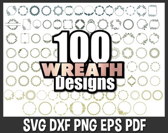 Wreath svg bundle, floral wreath svg, heart laurel wreath svg, wedding wreath svg, wreath monogram svg circle frame svg files for Cricut