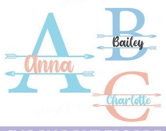 Split Monogram SVG | Monogram Font SVG | monogram svg | svg Fonts | Alphabet | engraving | monogram svg files for Cricut Silhouette