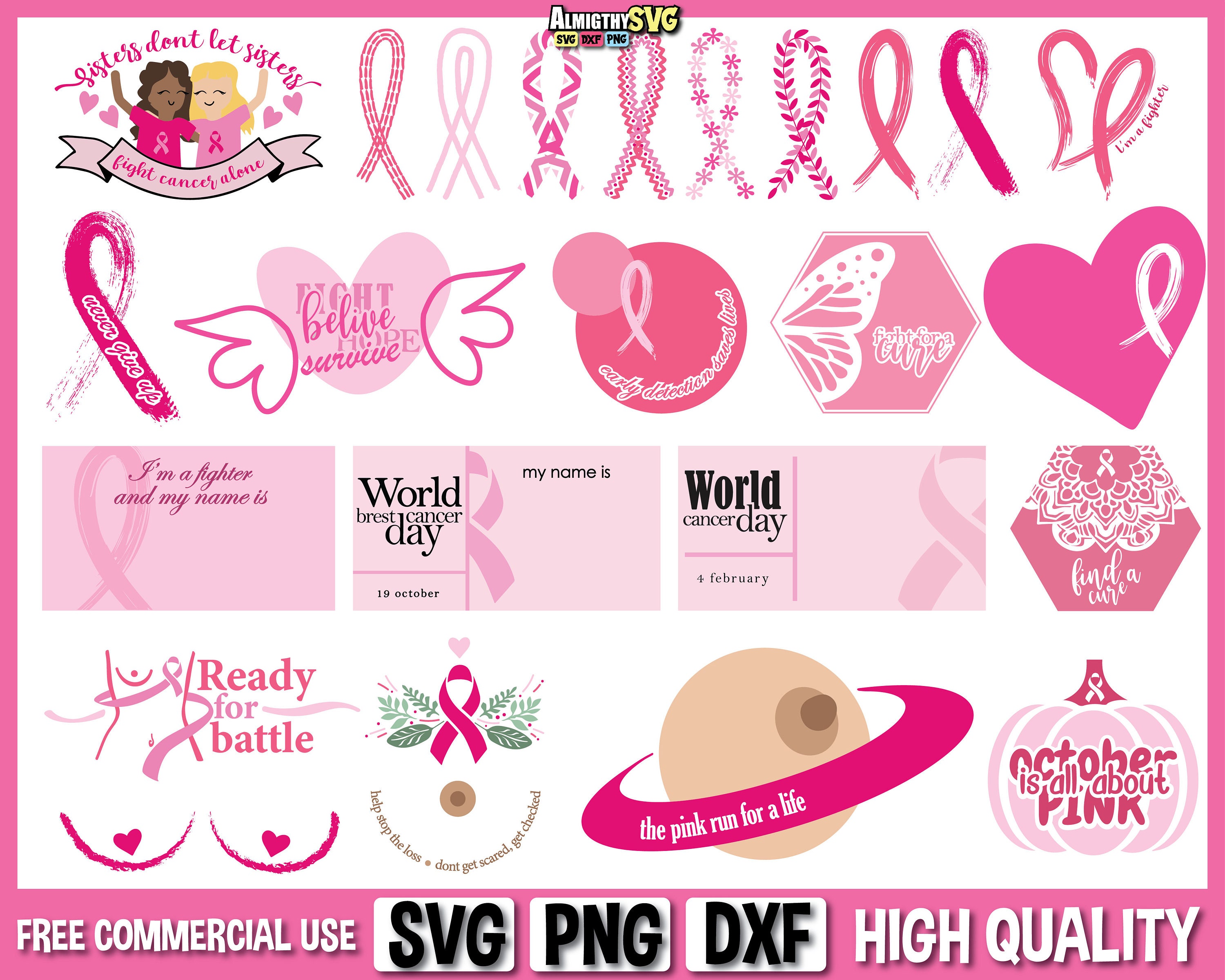 Breast Cancer SVG Cancer Awareness Svg Files for Cricut - Etsy