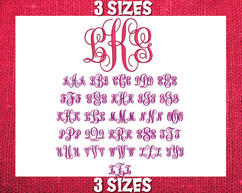 Embroidery Monogram Fonts Bx BX Embroidery Fonts Bundle Etsy