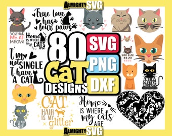 Gato SVG, paquete de gatos SVG, archivos SVG para Cricut Silhouette Studio