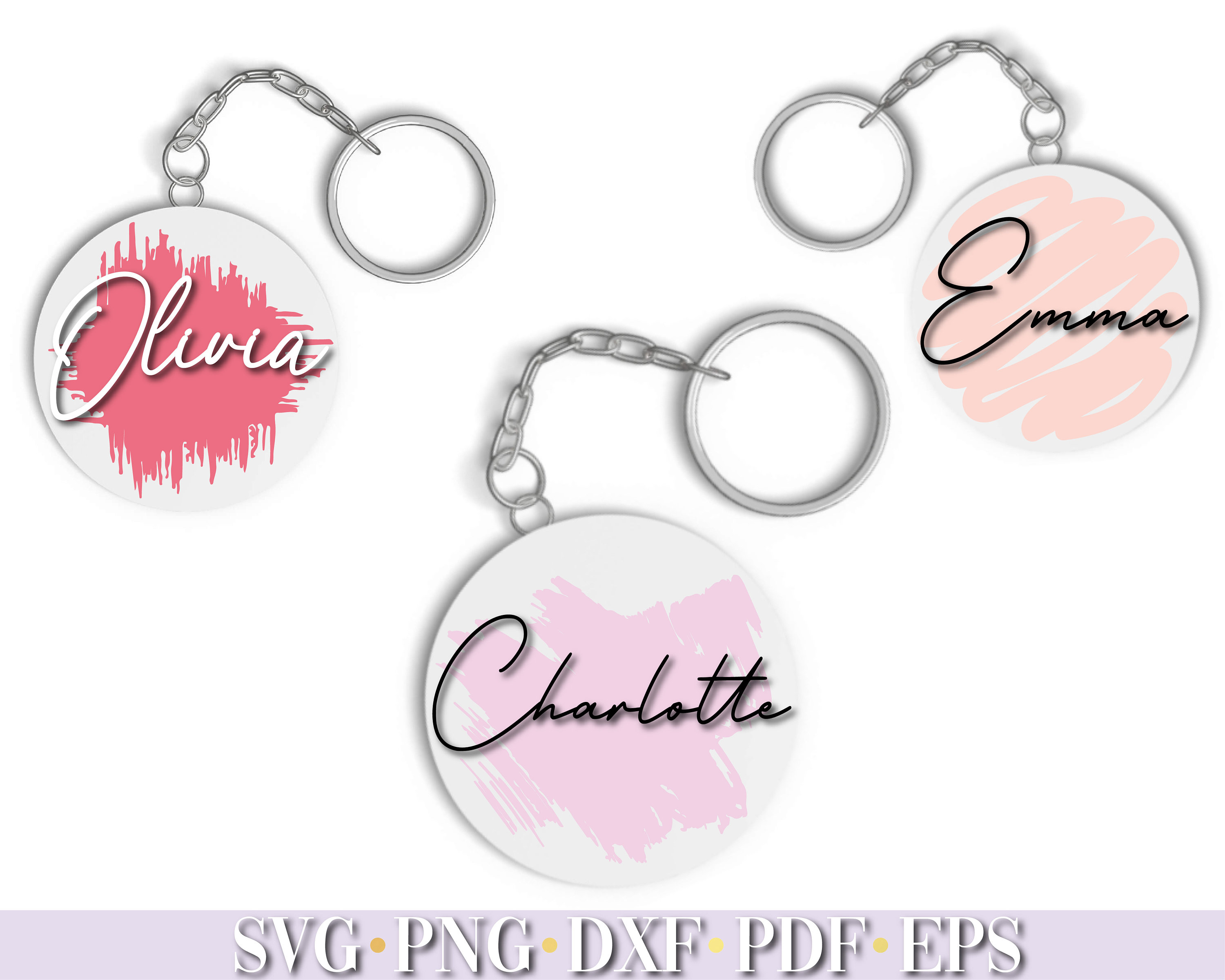 Paint Brush Strokes Svg Keychain Svg Keychain Bundle Svg - Etsy