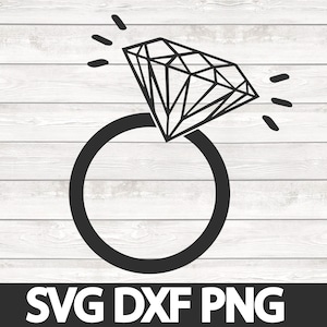 Pode incluir: Uma ilustra&ccedil;&atilde;o em preto e branco de um anel de diamante. O diamante &eacute; grande e tem um design geom&eacute;trico. O anel &eacute; simples e elegante.