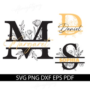 Split Monogramm SVG | Monogramm Schrift SVG | Monogramm svg | svg Schriftarten | Alphabet | Gravur | Monogramm svg Dateien für Cricut Silhouette
