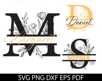 Split Monogram SVG | Monogram Font SVG | monogram svg | svg Fonts | Alphabet | engraving | monogram svg files for Cricut Silhouette