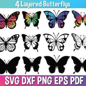 Borboleta SVG, 3D Borboleta svg, Pacote de borboleta svg, Arquivos svg de modelo de borboleta para Cricut e estúdio de silhueta.