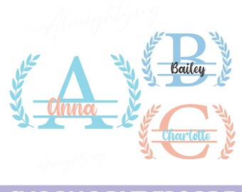 Split Monogram SVG | Monogram Font SVG | monogram svg | svg Fonts | Alphabet | engraving | monogram svg files for Cricut Silhouette