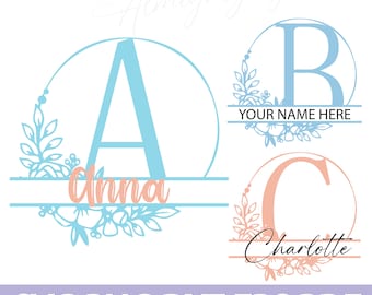 Split Monogram SVG | Monogram Font SVG | monogram svg | svg Fonts | Alphabet | engraving | monogram svg files for Cricut Silhouette
