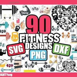 Barbell bundle svg, GYM SVG, Fitness svg, Dumbell svg, motivation svg, motivational svg, Workout Svg Cricut Silhouette studio