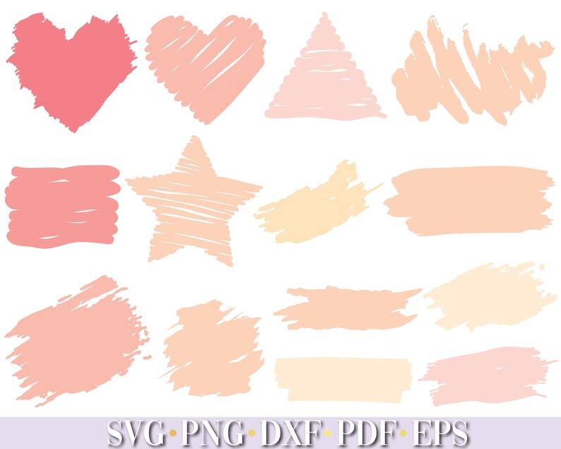 Pode incluir: Um conjunto de 12 formas desenhadas &agrave; m&atilde;o em v&aacute;rios tons de rosa e p&ecirc;ssego. As formas incluem cora&ccedil;&otilde;es, estrelas, tri&acirc;ngulos e ret&acirc;ngulos. Essas formas s&atilde;o perfeitas para artesanato, scrapbooking ou design digital.