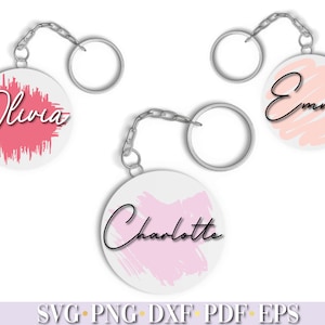 Keychain svg, Keychain bundle svg, Paint brush strokes svg, Keychain pattern svg files for Cricut and silhouette studio. image 9