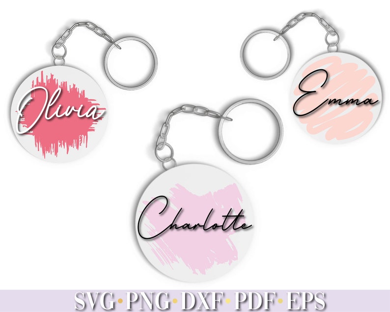 Keychain svg, Keychain bundle svg, Paint brush strokes svg, Keychain pattern svg files for Cricut and silhouette studio. image 9