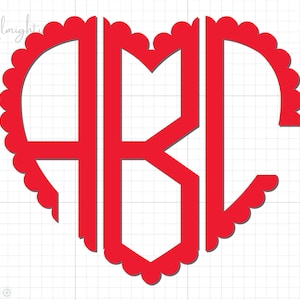 Herz Monogramm Schriftart SVG, Herz svg, Herz Schriftart, SVG Schriftarten, Herz Schriftart svg, Valentine SVG-Dateien für Cricut