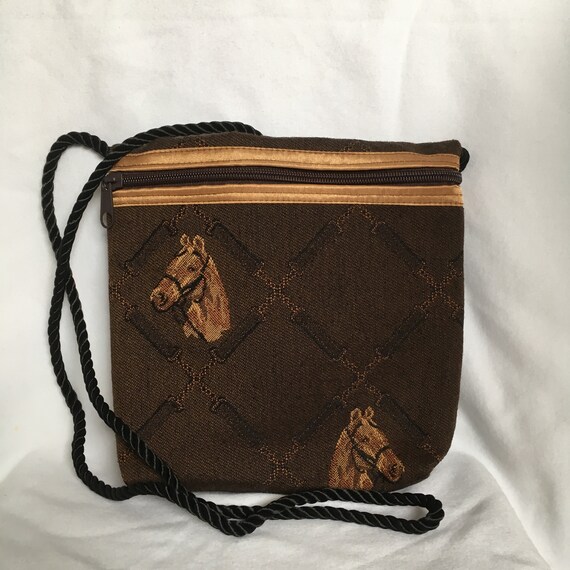 Horse Bag Made in Vermont Shoulder Bag Zippered Bag Horse Shoulder Bag Cross Body Bag