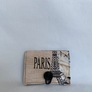 Parisian Fabric Credit Card Case: Handmade Vermont Card Holder