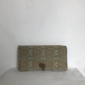 Checkbook Cover, Blue and Brown Check Holder