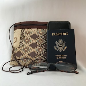 Small Shoulder Bag Passport Bag, Tiny Travel Bag, Cross Body Bag Made in Vermont