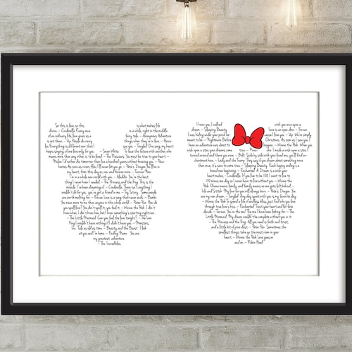 DISNEY LOVE QUOTES Disney Wall Art Disney Christmas Gift Etsy