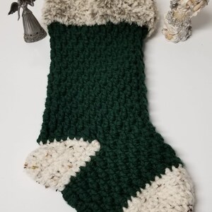 Christmas Stocking, Christmas Stocking with Fur Cuff, Alpine Christmas Stocking