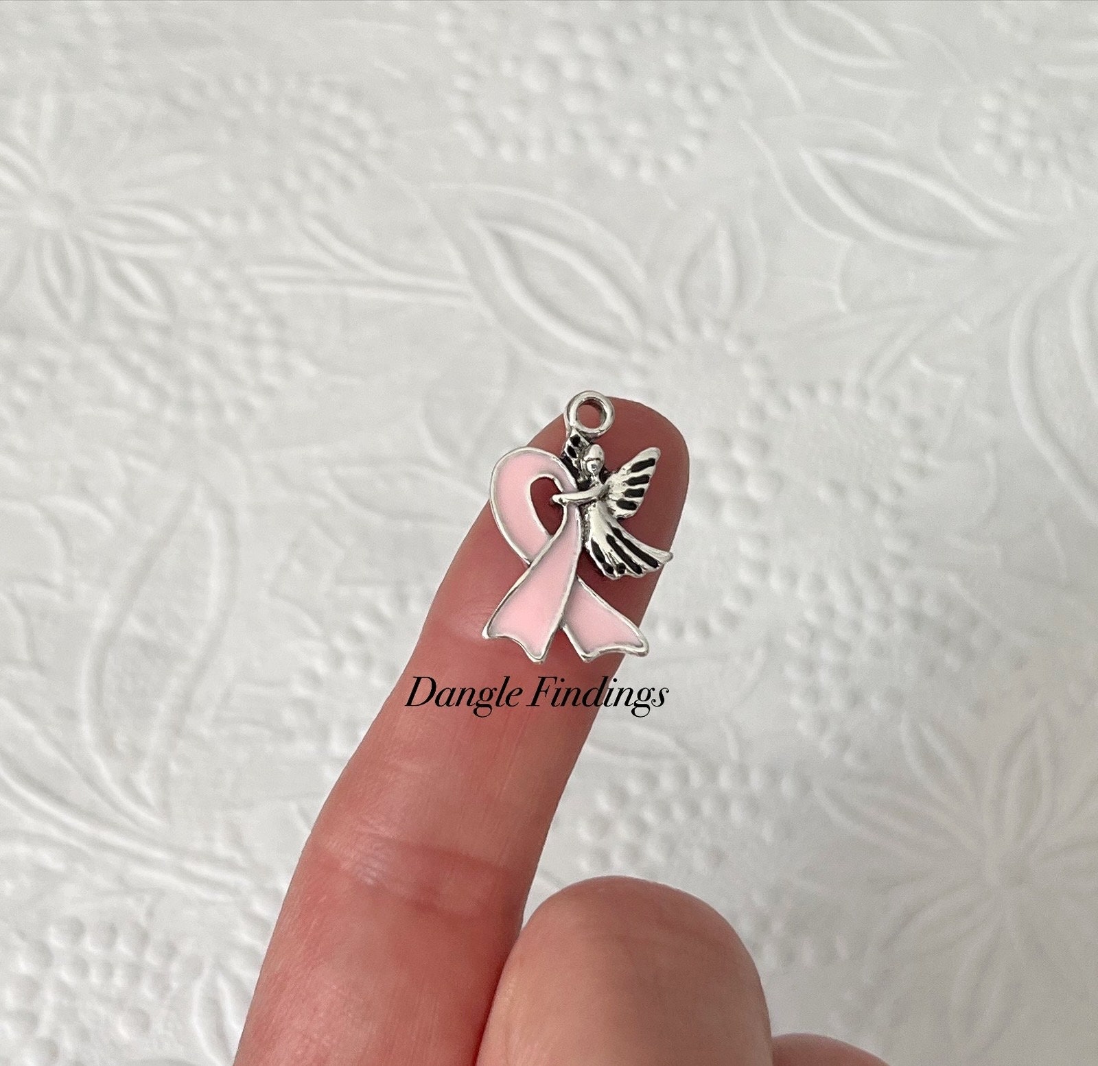 Ornazy 40-Piece Breast Cancer Awareness Charms - Pink Ribbon Jewelry Making Supplies