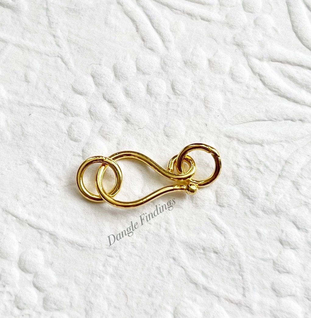 Gold Hook Clasp Findings, Shepherds Hook Clasp, Necklace Clasps